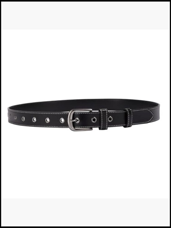 Leather Belt with Silver Gray Buckle for Jeans Pants Dresses main image 6